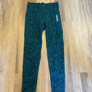 Gymshark Teal Leopard Print Leggings